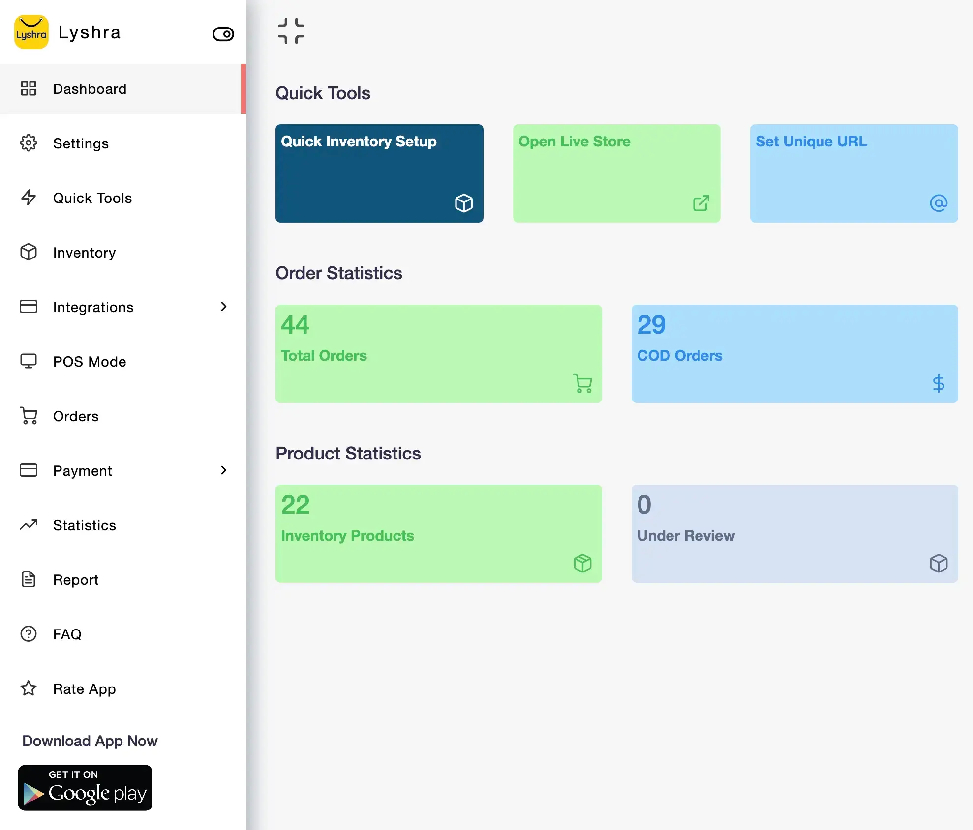 Online Ecommerce Seller Dashboard